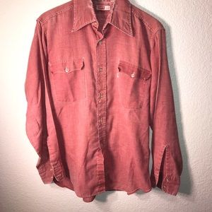 LEVI'S Red Vintage L/S BIG "E" Country Coastal Vibes sz Large